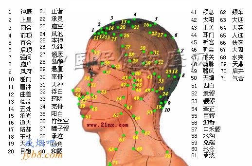 高清人体穴位图：针灸戒烟法