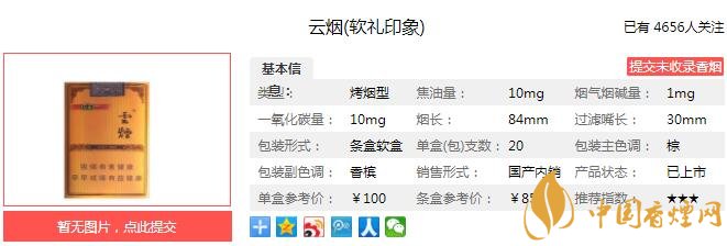 云烟软礼印象怎么样 云烟软礼印象口感及参数介绍