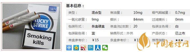 好彩蓝价格及参数分析 包装设计优于口感的香烟