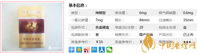 白沙硬紫瑞香烟价格及图片 白沙硬紫瑞16元一包