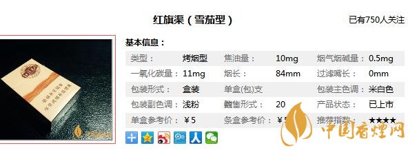 红旗渠雪茄型多少钱一盒 红旗渠香烟雪茄型价格图片