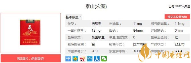 山东中烟的尽心之作，烟香浓郁口感纯净，价格只需要11元一包！