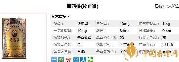 黄鹤楼软正道多少钱一包 黄鹤楼软正道价格图片